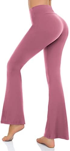 מכנסי יוגה של Bootcut של נשים - חותלות מתלקחות לנשים מותניים גבוהות אימון קרוסאובר טרקלין בלון שמלת ג'אז