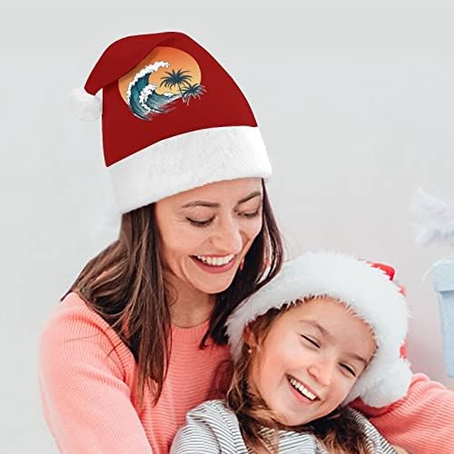 הגולש גדול גל קטיפה חג המולד כובע שובב ונחמד סנטה כובעי עם קטיפה ברים ונוחות אוניית חג המולד קישוט