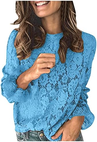 נשים מקרית קל משקל הסווטשרט צבע בלוק חולצות ארוך שרוול שרוך סוודר חולצות חולצות