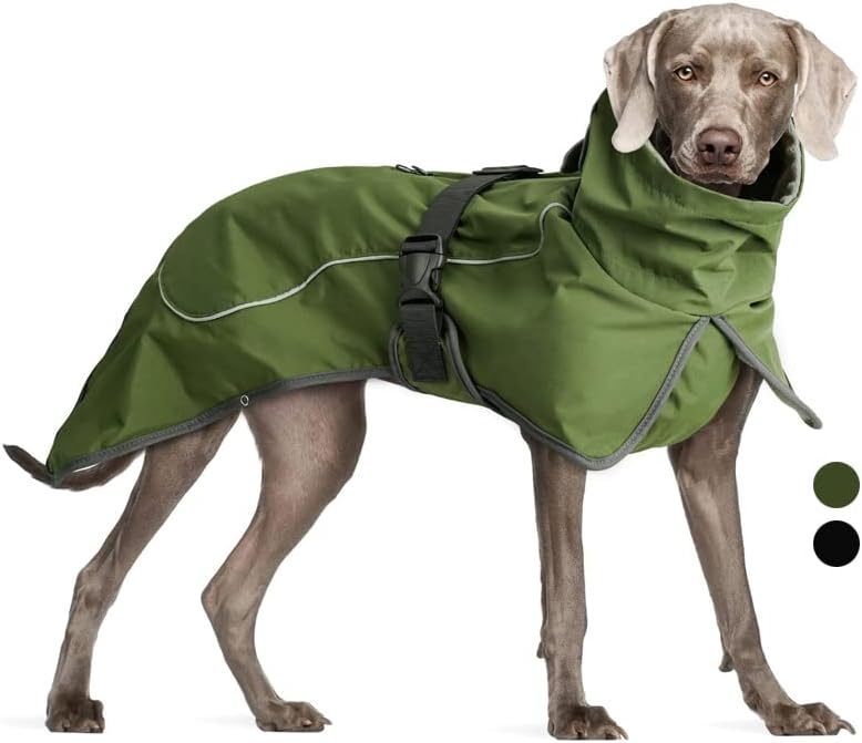 ז'קט כלב שכבה כפולה בחורף בגדי מעיל חיות מחמד אטום לרוח אטום רוח לכלבים גדולים בינוניים מחממים שחור xxl