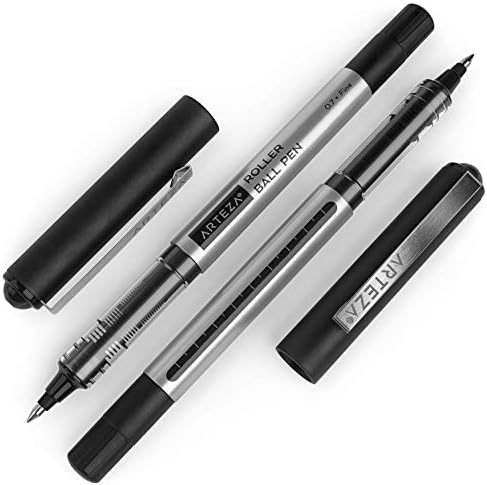 עטים של ארטזה רולרבול, חבילה של 40, 0.7 ממ עטים דיו נוזלי שחור מרופדים מחברות יומן, סט של 2, 6 x 8 אינץ