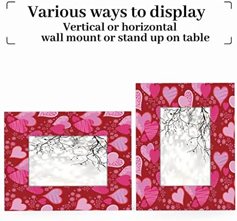 צורת לב אדומה של CFPPOLAR, Valentin's Valentin 4x6 מסגרת תמונה צילום עץ תצוגה ללא מסגרות צילום של מחצלת