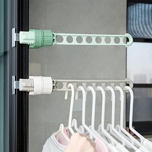 8 - חור בגדי מקלב נייד מתקפל מקורה מרפסת חלון מסגרת אחסון מתלה בגדי מקלב