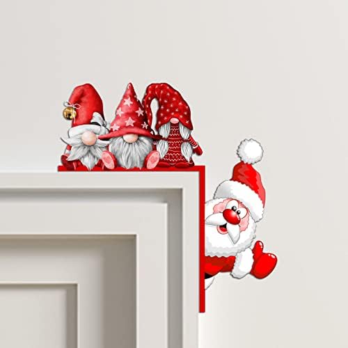 1PC סנטה קלאו דלת חג המולד פינת קישוט DIY תפרים יוצרי יצירה בית עיצוב בתים מצחיקים על פינת הדלת
