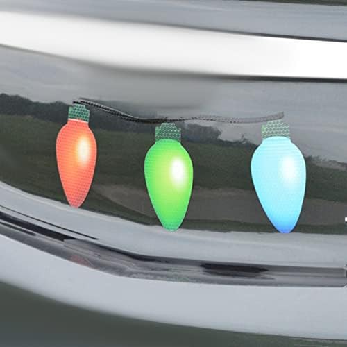 FAVOMOTO 1 סט מגנטים של מכוניות חג מולד סט אורות רפלקטיביים נורות מדבקות מגנט מדבקות דלתות מגנט מקרר