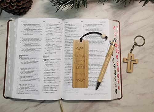 Adavas.y & G סט מתנה נוצרי כולל מחברת כיס עט נוצרי ומחזיק מפתחות דתי 3pc סט מתנה נוצרית הטובה ביותר