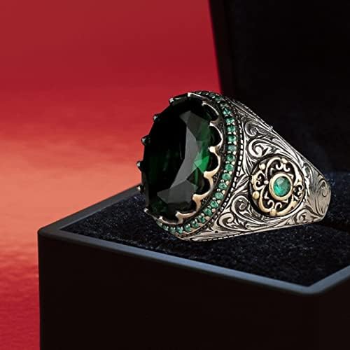 ידידות טבעות טבעת חבילות לנשים טבעת יהלום ספיר יהלום ירוק טבעת טבעת מתנה עגול גדול חן