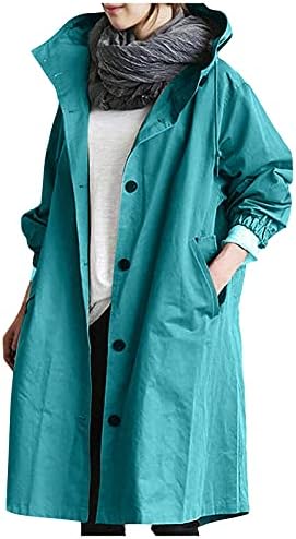 מעילי Foviguo לנשים, מעילי עסקים גדולים ומודרניים באביב לנשים כפתורים עם שרוולים ארוכים מעיל נוחות