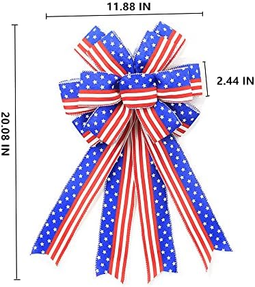 אמריקה גדולה דגל קשתות פטריוטיות לזר, 4 ביולי קשתות יום הזיכרון זר זיכרון זר יוטה קשת אדומה כוכבים לבנים