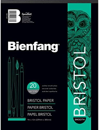 Bienfang Bristol 11 אינץ 'על כרית נייר בגודל 14 אינץ', משטח חלק, 20 גיליונות