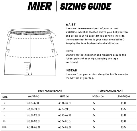 אימון גברים של Mier Running מכנסיים קצרים קלים פעילים 5 אינץ 'מכנסיים קצרים עם כיסים, יבש מהיר, נושם