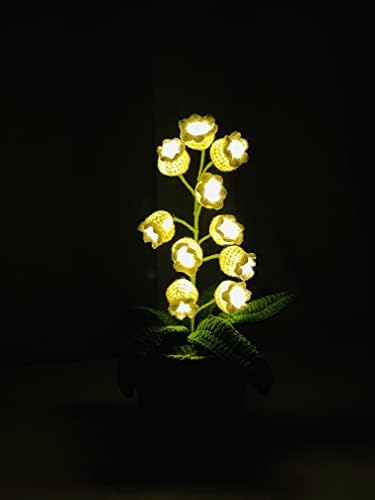 שושן של עמק מנורה, 10 יחידות סרוגה פרחים מלאכותיים עם לילה אורות מזויף שושן של עמק כלול סירים-עבור