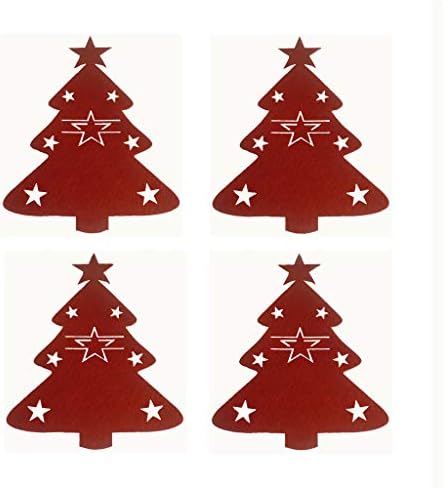 4 יחידות חדש עץ חג המולד סכום ומזלג כיסוי שולחן קישוט סיוט לפני חג המולד קישוטי חג המולד קישוטי 2022 שחור