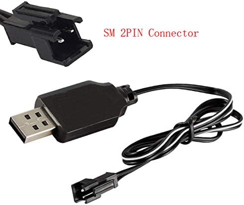 כבל טעינה של USB כבל מטען סוללות כבל עבור NI-CD NI-MH סוללות נטענות חבילה מתאם תקע SM-2 PIN 4.8 וולט, 6V,