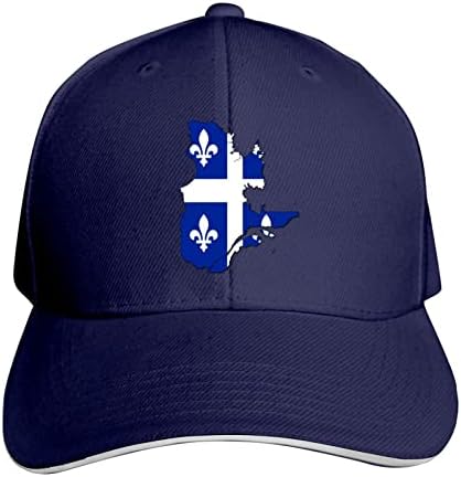 דגל מפה של קוויבק מתכוונן כריך כובע בייסבול כובע אבא כובע קסקט כובע
