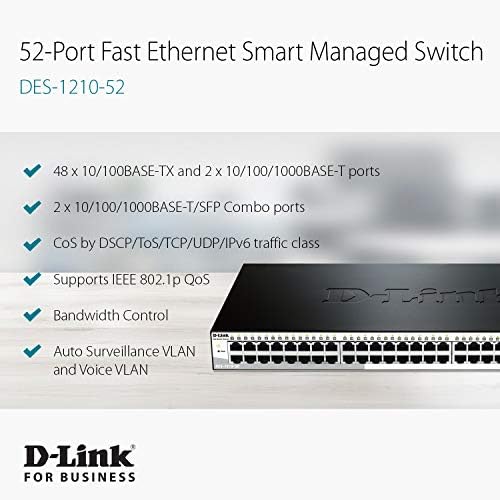 מתג D-Link POE+, 24 28 יציאה מהירה Ethernet מנוהלת אינטרנט חכם 2 ג'יגביט בסיס-T ו -2 יציאות קומבו- T Base-T/SFP
