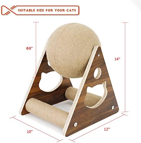 קופרו חתול גרוד גרדן צעצוע מקורה חתולי גורים, עם טבע סיסל ועץ חתול דברים עם כדור & מגבר; תרגיל גלגל ללא