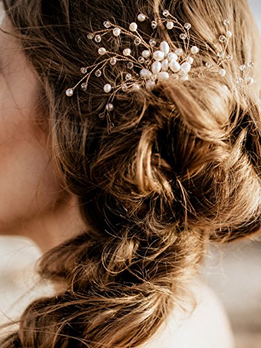 Fxmimior וינטג 'נשים כלה וינטג' מסיבת שיער לחתונה מסרק שיער גפן קריסטל לנשים