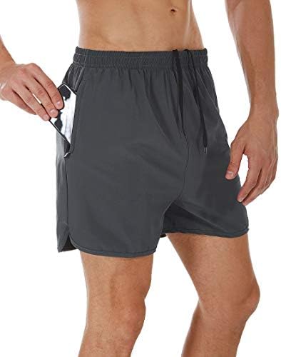 מכנסי אימון לגברים של Silkworld מכנסיים קצרים מפעילים מכנסיים קצרים מהירים קלים קלים בקיץ עם כיסי רוכסן