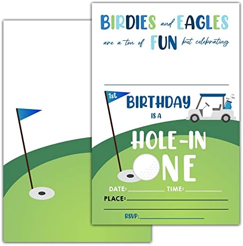 הזמנות ליום הולדת ראשון לבנות בנות, הזמנות למסיבת יום הולדת בנושא גולף, חור באחד, הזמנות ליום הולדת