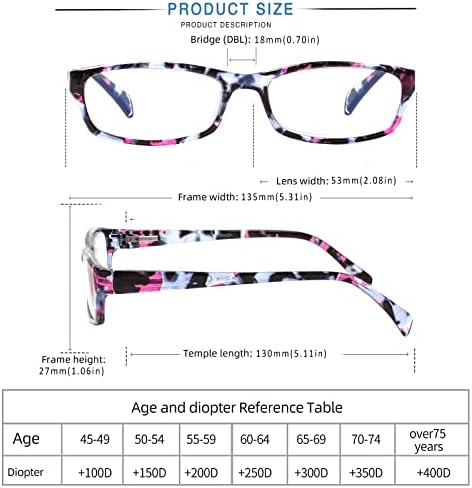 משקפי קריאה של 5-חבילות משקפי קריאה כחולים חסימת אור אנטי-עיניים משקפי קריאה מחשב לנשים וגברים קוראים