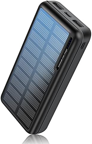 מטען נייד Minrise 30000mAh, מטען סולארי בנק חשמל עם 2 תפוקות USB ו- USB-C, חבילת סוללות חיצונית לפעילויות חיצוניות