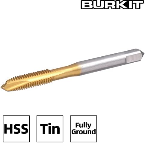 ברז נקודת ספירלה של Burkit M4, ציפוי HSS Titanium M4 x 0.7 Plud Point Pluk Traping Traping