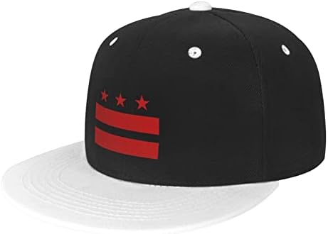 דגל וושינגטון D.C. מרזבים שטוחים למבוגרים בניגוד לצבע היפ הופ כובע יוניסקס שטר שטוח ספורט כובע