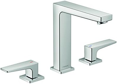 Hansgrohe metropol מודרני זרימה נמוכה חוסכת מים עם 2 ידית 2 בגודל 7 אינץ 'כיור אמבטיה ברז בכרום, 32517001