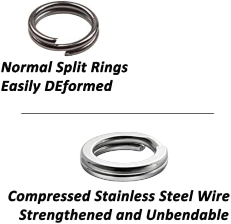 טבעת מפוצלת נירוסטה טבעת מפוצלת חוזק גבוה 9-400 קילוגרם חוט היפר חוט כבד טבעת פיתוי פיתוי מלח מסוף מלח