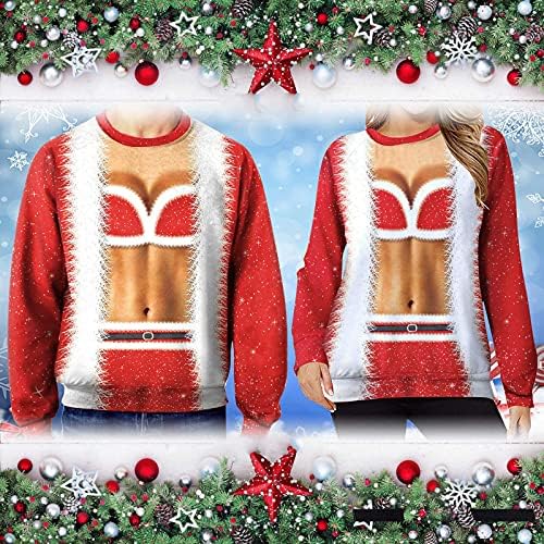 מגשרים לנשים מזדמנים רופפים חמוד סוודר תלבושת מצחיק חג המולד מצחיק חולצת טי טי טוניקה משובצת טוניקות
