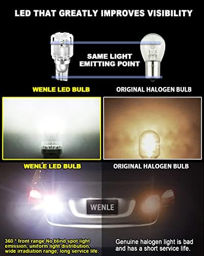 WENLE 912 921 נורות LED אור הפוך אור סופר בהיר 6500K נורות LED לבנות W16W T15 LED החלפת LED לבלם זנב גיבוי אורות