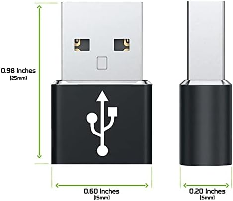 USB-C נקבה ל- USB מתאם מהיר זכר התואם ל- Xiaomi Pocophone F1 שלך למטען, סנכרון, מכשירי OTG כמו