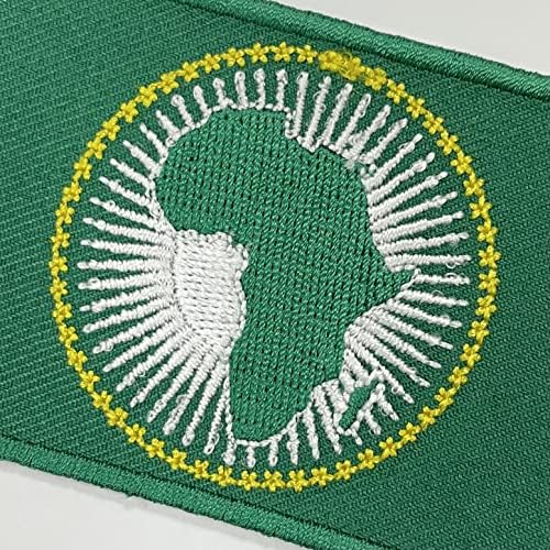 A-one 2 PCS חבילה-אתיופיה ודגל איחוד אפריקני טלאי רקום, תגים מאפיינים אפריקאים, תג פטריוטי, תיקון תרמיל,