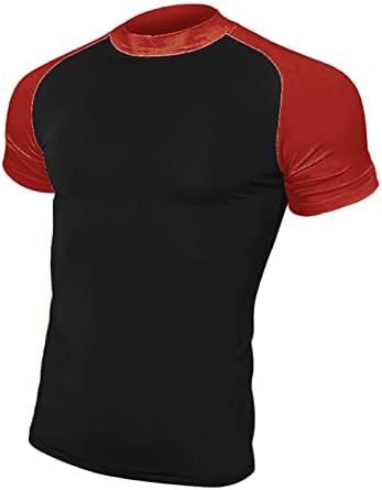 חולצת טריקו של צוואר הצוואר של הצבעים של גברים צוואר צוואר קיץ שרוול קצר צמרות טיול לחות חולצות צוואר עגול כותנה