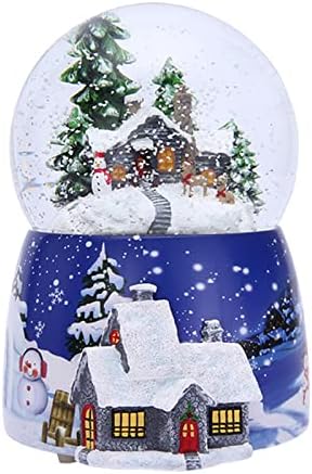 גלובוס שלג לחג המולד - סיבוב אוטומטי קופסת כדור שלג לחג המולד עם שירים, אורות LED צבעים/גלובוס שלג מוזיקלי
