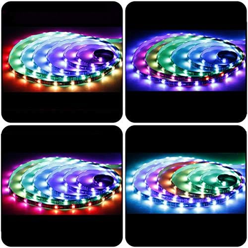 אורות רצועת LED של SPARKE RGB 32.8ft/10M מוסיקה דינמית-סנכרון LED קלטת קלטת 100 פיקסלים חכמים 5050 WS2811 רצועה