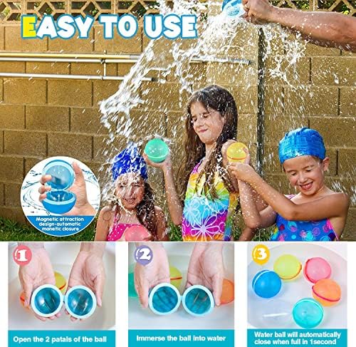 Soppycid לשימוש חוזר של בלוני מים מהיר, איטום עצמי נקי נקי פצצות מים פצצות מים לילדים, טקס חינם צעצועי בריכה נהדרים