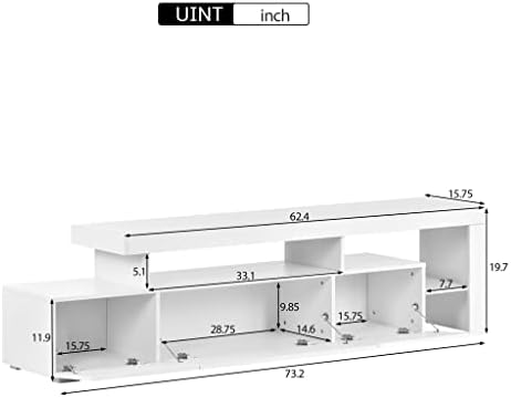 N/A עכשווי של 16 צבעים אורות LED ארון טלוויזיה עמדת UV מרכז בידור גימור מבריק 70 אינץ 'טלוויזיה