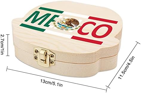 דגל מקסיקני קופסא פיות קופסת מזכרת חמוד מחזיקי שיניים מעץ אחסון מעץ אבוד שיניים קופסת שיניים קופסת