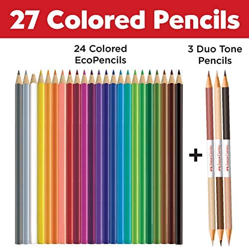 צבעי עולם של פאבר -קסטל אקו -פנזילים, 27 ספירה - עפרונות צבעוניים בגוון עור מגוון לילדים