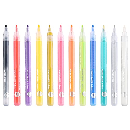 נייל עטים 12 צבעים אקריליק צבע עטים בסדר טיפ נייל עטים עבור 3 ד נייל קו ציור מנקדים פרחוני עיצוב