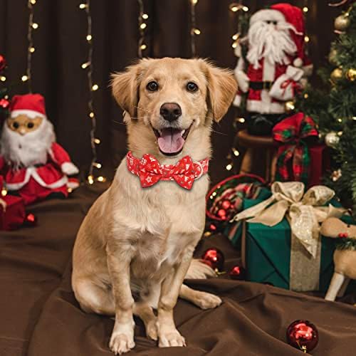 עניבת פרפר חגיגית חגיגית צווארון כלבים מתכווננת עניבת פרפר צווארון כלבים לחג המולד עם עניבת פרפר