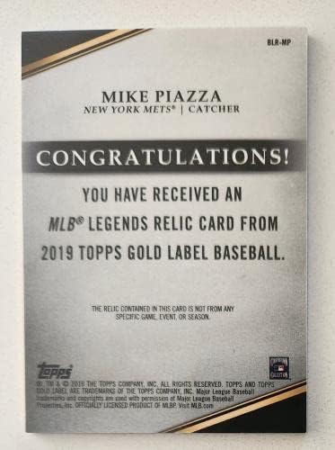 2019 TOPPS תווית זהב MIKE PIAZZA METS משחק אותנטי