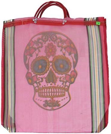 תיק רשת מקסיקני מרקדו שקית שוק יום המתים: גולגולת סוכר 18 x18