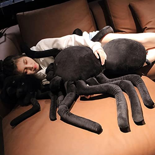 צעצוע ריאליסטי עכביש שחור ענקי ענק ממולא עכביש צעצוע קטיפה מבעלי חיים ממולאים כרית קטיפה בעלי חיים קטיפה מצחיקה