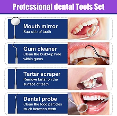 ערכת תיקון שן דובדבן, זמני החלפת שיניים תיקון החסר ושבור תחליפים,עם פה מראה, אבנית מגרד, בדיקה שיניים,