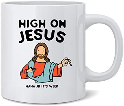 גבוהה על ישו מצחיק מריחואנה סיר קרמיקה קפה ספל תה כוס כיף חידוש מתנה 12 עוז