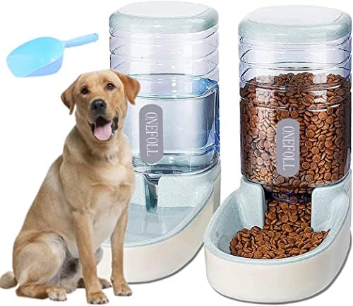 מזין חיות מחמד אוטומטי 3.8 ליטר מזין מזון ומתקן מים להגדיר עבור כלב קטן וגדול חתול וחיות מחמד
