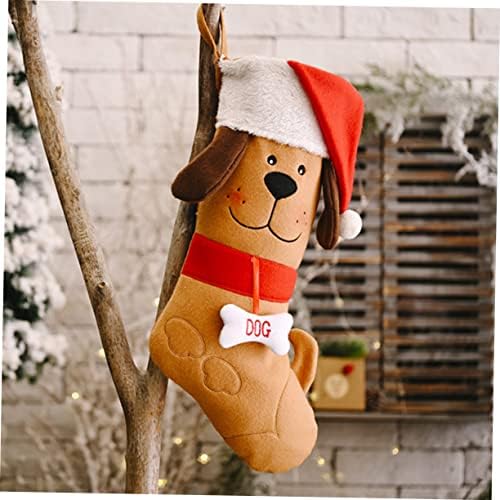 CABILOCK 1PC כלב חג המולד גרב עצם גרב כריטמות סוכריות בהתאמה אישית גרבי חג המולד גרבי אחסון ממתקים